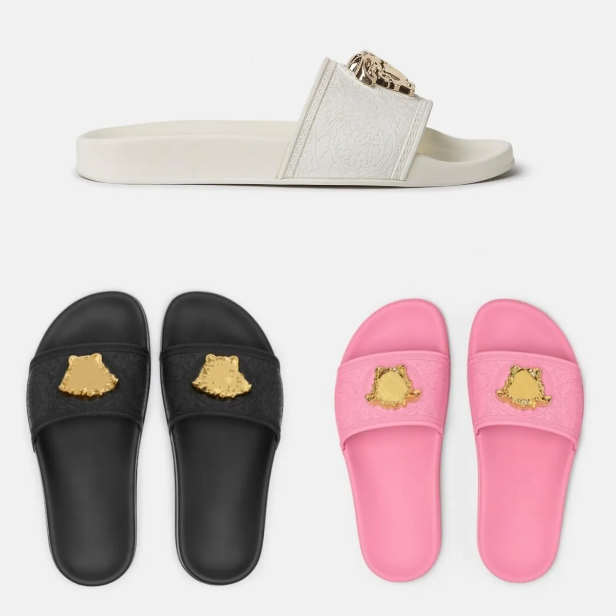 Luksusowy projektant klapki wsuwane letnie sandały męskie plażowe kryte płaskie klapki skórzane damskie damskie modne klasyczne buty damskie rozmiar 35-45 z pudełkiem worek na kurz