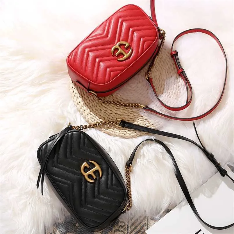 Women's bag new leather women's one-shoulder cross-body camera bag wave pattern women's bag trend