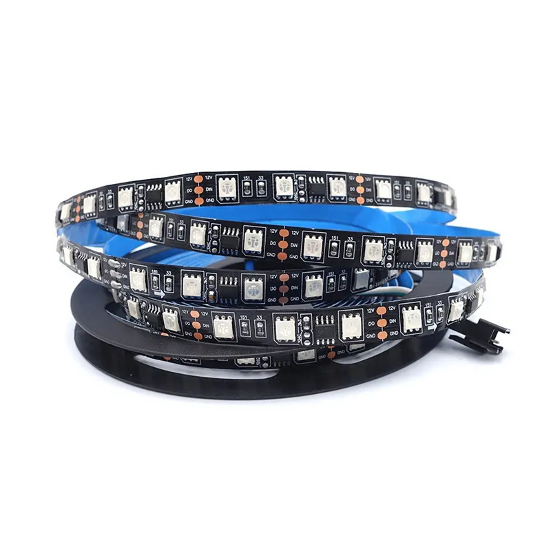 5050 Digital RGB Strip 60LED/M Pixels IP65 Waterproof Dream Magic Full Color DC 12V LED Strip 30LED/M DIY Project (PCB White) Crestech