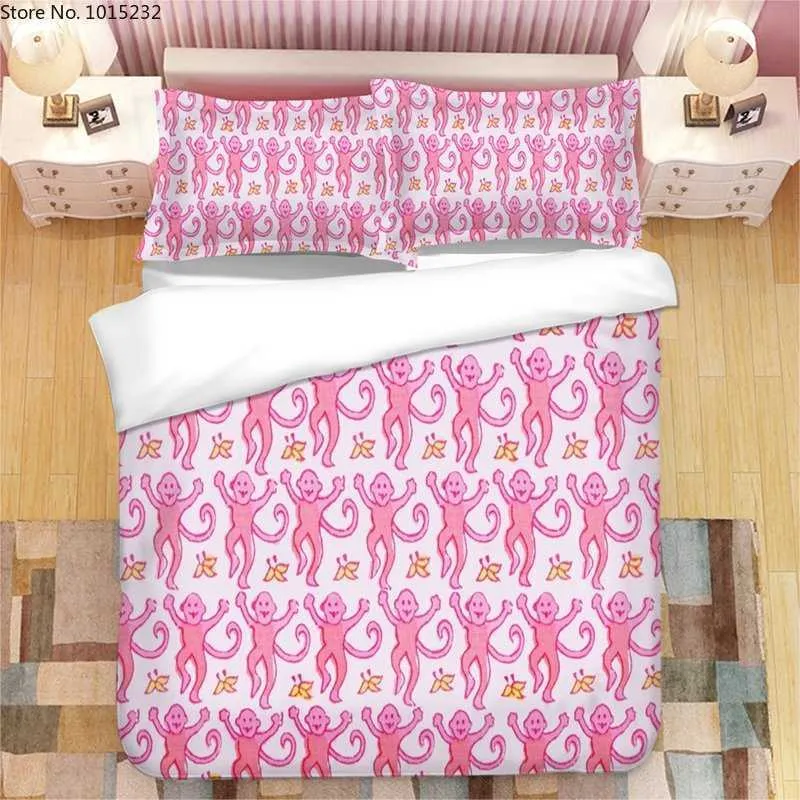 Bedding sets Pink Roller Rabbit 3D Printed Bedding Set Duvet Covers cases Comforter Bedding Set Bedclothes Bed Linen T230217