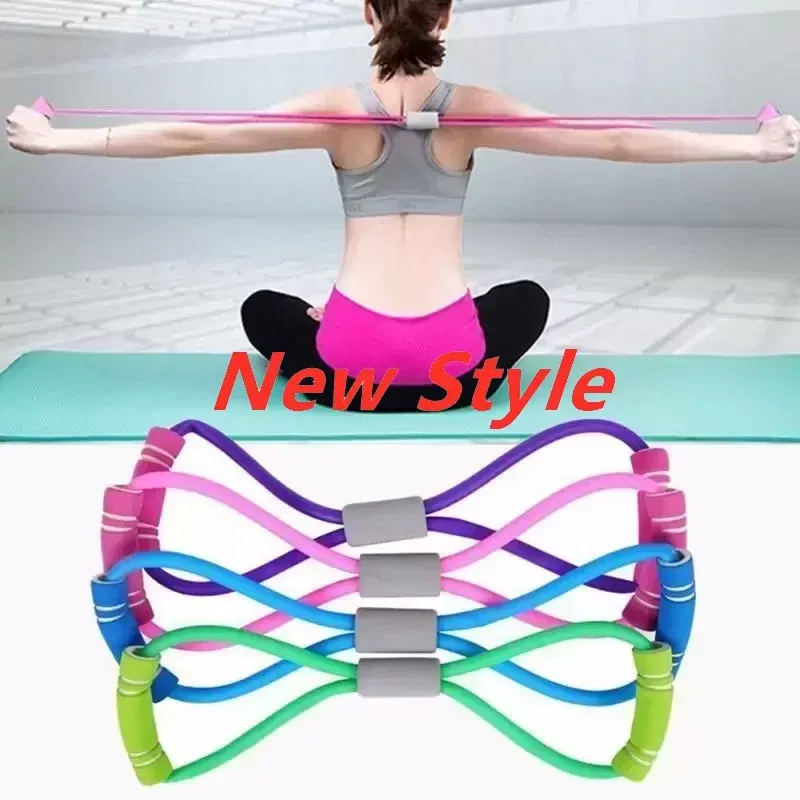 DHL 8-vormige rally TPE Yoga gel Fitness Resistance Borst Rubber Fitness Rope Oefening Spierband Oefening Dilatator Elastisch nieuwe FY7033