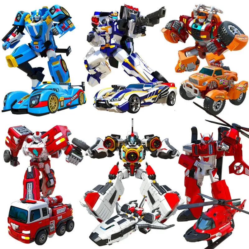 Фигурки игрушек ABS Tobot Transformation Car to Robot Toy Korea Cartoon Brothers Anime Tobot Deformation Car Самолет Игрушки для детей Подарок 230217
