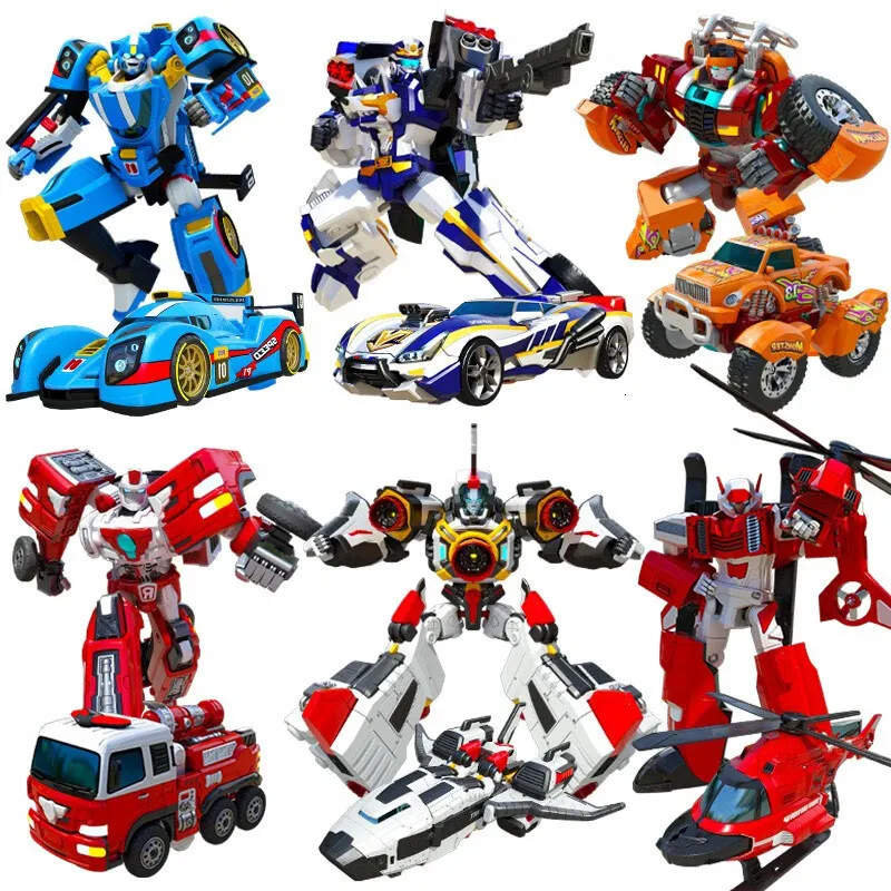 Action Toy Figures ABS Tobot Transformation Car to Robot Toy Korea Cartoon Brothers Anime Tobot Deformation Car Airplane Toys for Children Gift 230217