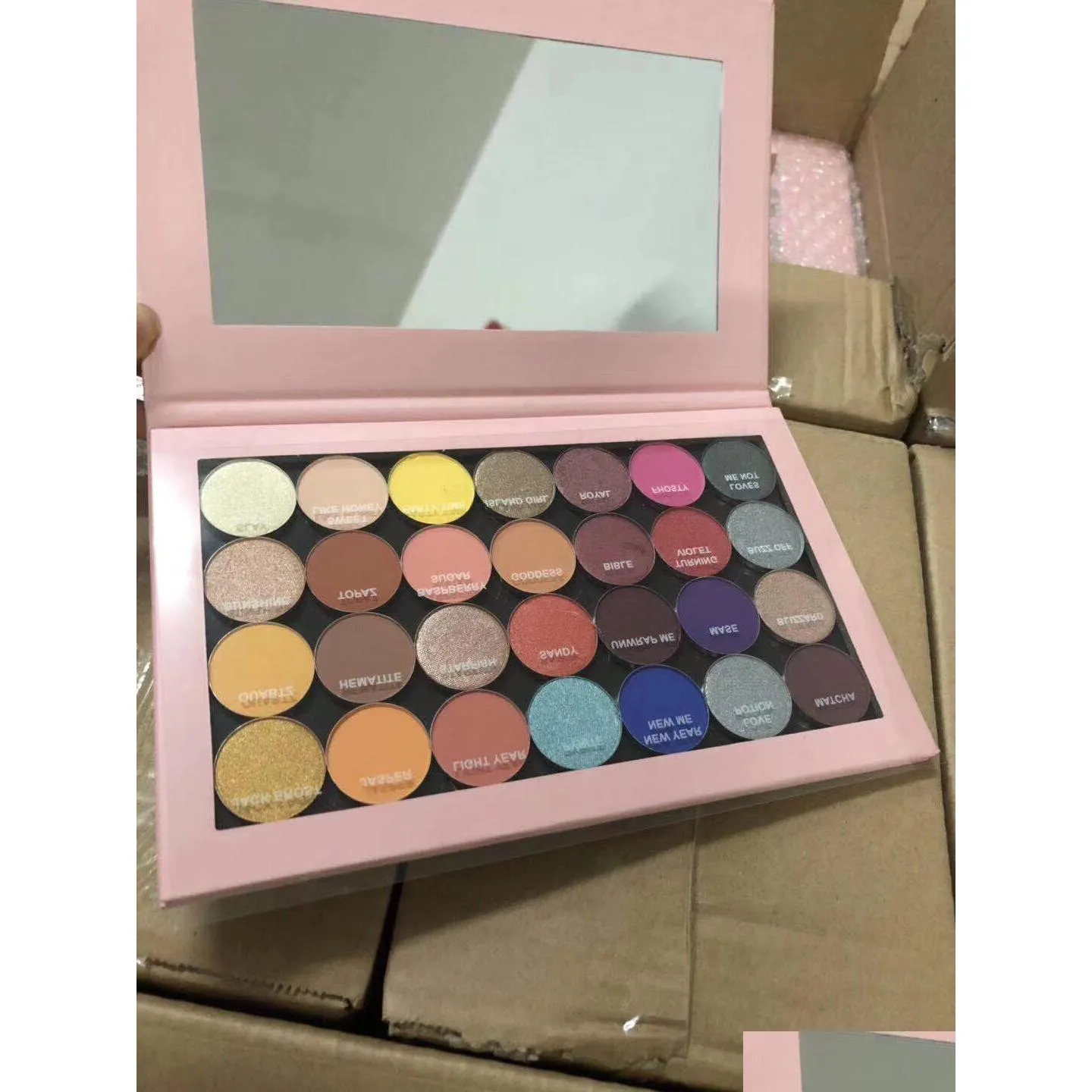 Eye Shadow 28Color Eyeshadow Palette Shimmer Satin Matte Finish H￶g Pigment One Open Makeup Drop Delivery Health Beauty Eyes DHQPR