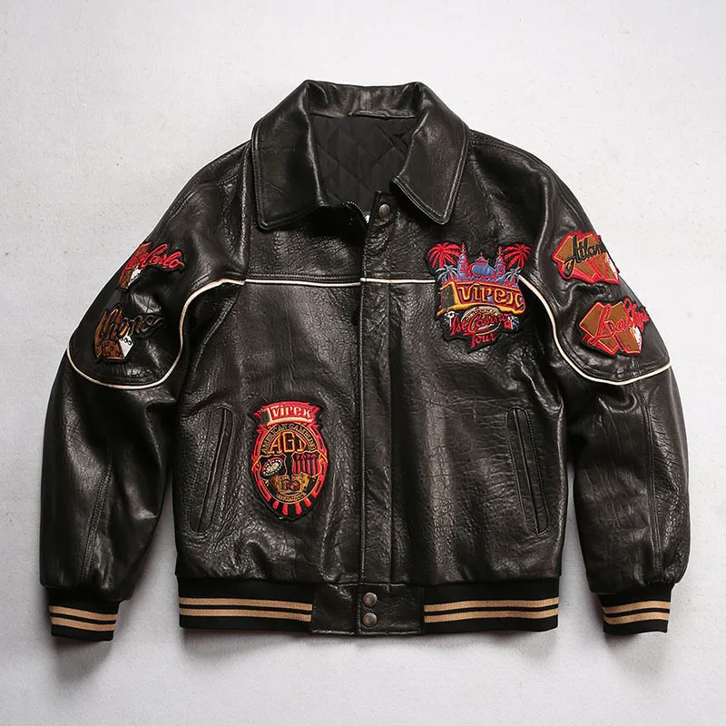 Vintage 80s Snakeskin Batwing Black Leather Jacket Made In