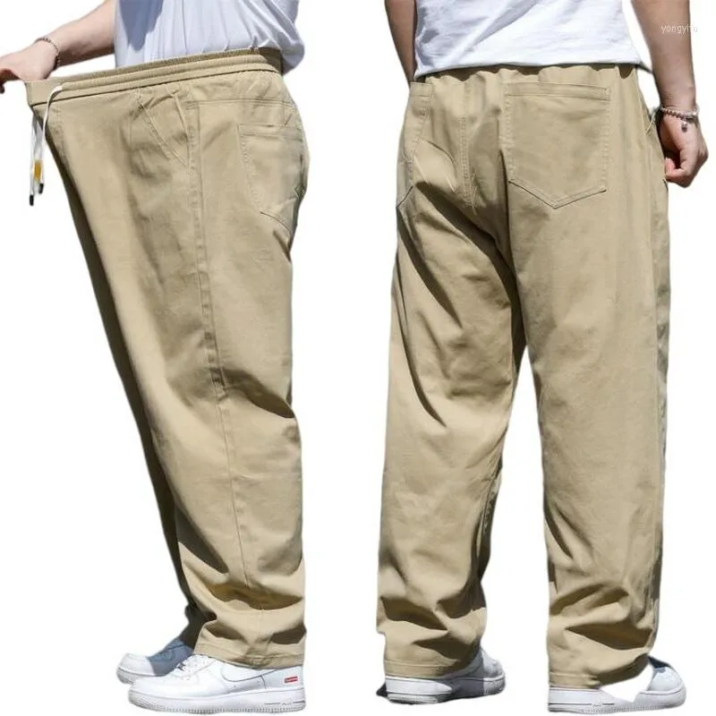 Men's Pants Men Casual Loose Elastic Waist Baggy Man Clothing Cotton Trousers Asia Size 6XL -8XL