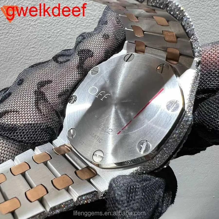 Zegarek na rękę UlZm na rękę luksusowy niestandardowy bling mrożony i obladzony Zegarek Białe złoto MOISS Anite Diamond Watchs 5A Wysoka jakość replikacja mechaniczna UUJ1888