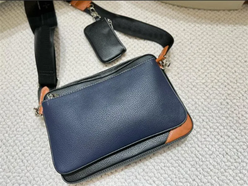 Lüks Tasarımcı omuz çantaları crossbody çanta erkekler üçlü postacı çantası çanta