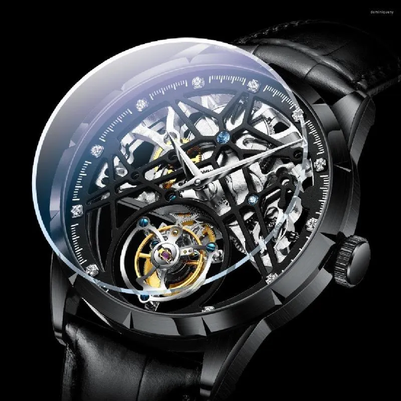 Real Wristwatches Jinlery Luxury Watch Tourbillon Mechanical Watch Men Luxury Skeleton Watches for Waterproof Wristwatch Male Clock Relogio Masculino