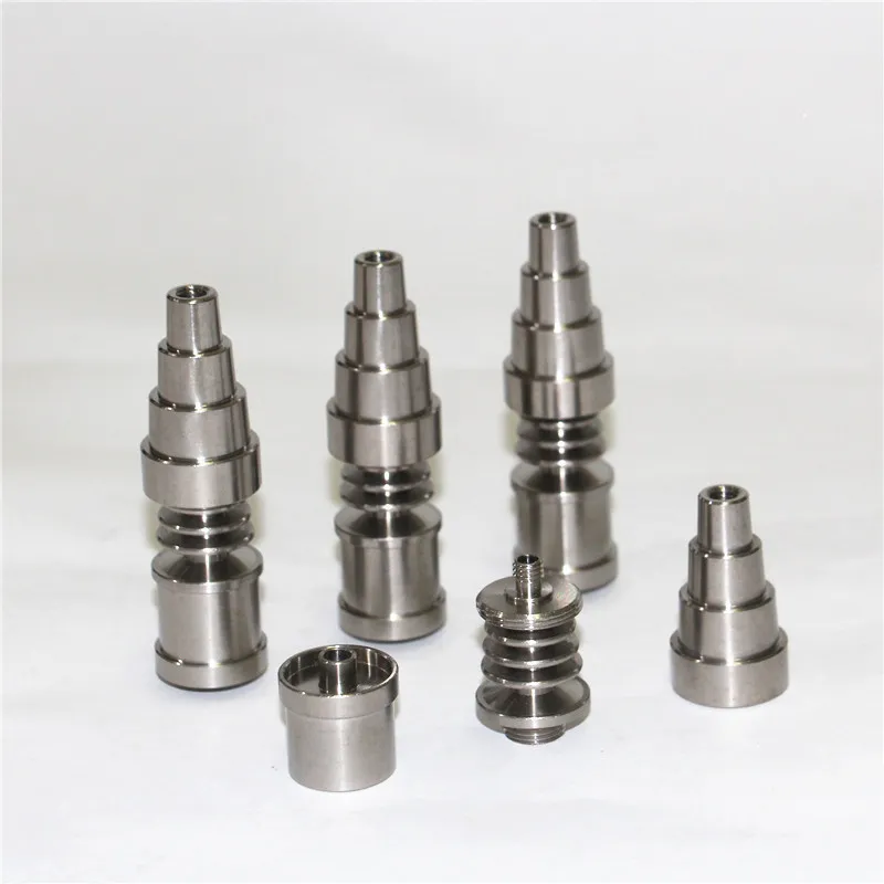 Tubi per fumatori 10mm 14mm 19mm 6 IN 1 senza cupola Chiodi elettrici in titanio Fumo Maschio Femmina Chiodo per fumo Ti con tappo in carb Per bong in vetro