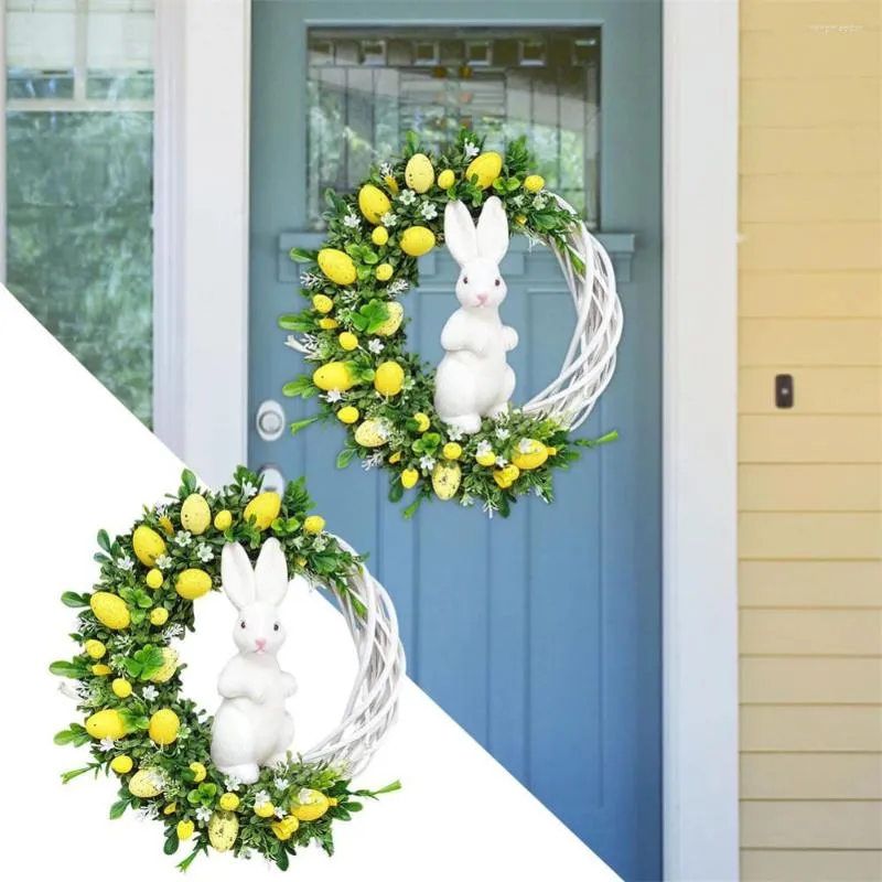 Decorative Flowers Wreath Hanging Ornament Home Outdoor Decor 2023 Colorful Creative Garden Door Wall Decoration Artificial