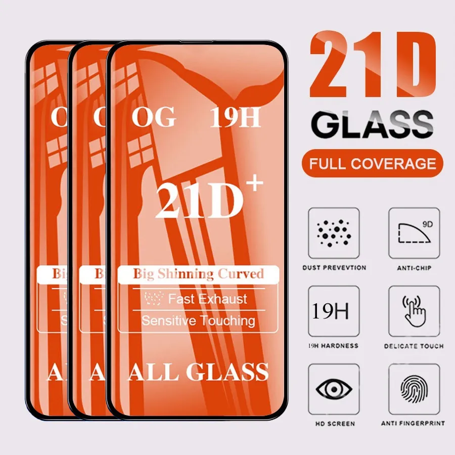 21D Screen Protector Tempered Glass for IPhone 14 13 12 11 Pro Max X XR XS Max 12Pro