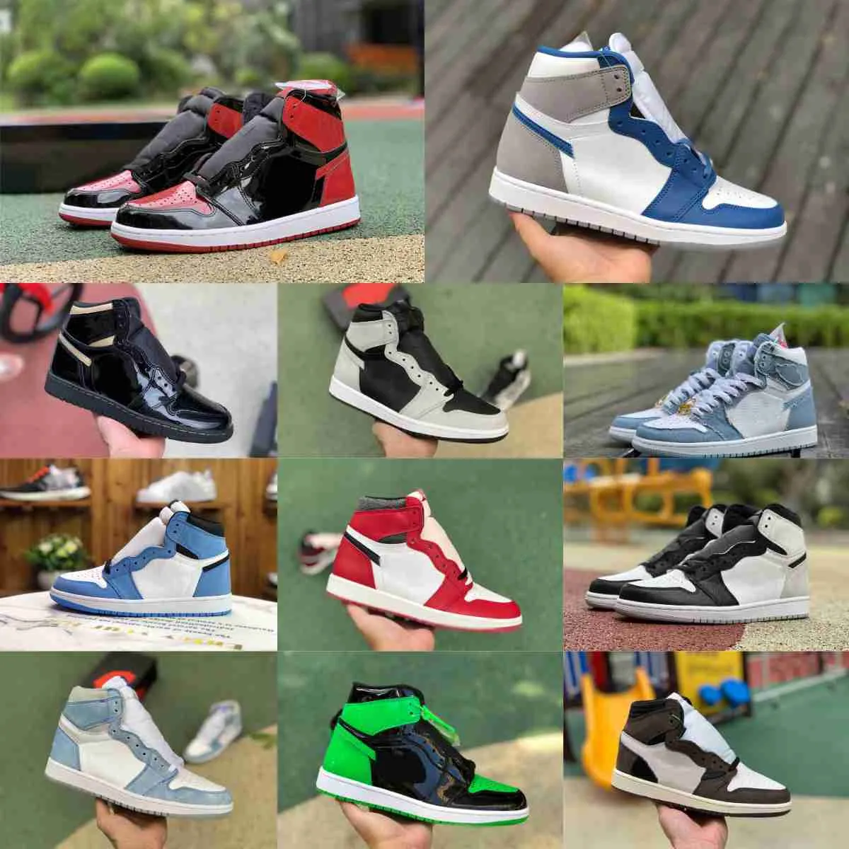 Chicago Lost Found Jumpman 1 1s Basketball Shoes True Turbo Blue Pine Green Gorge Denim Visionaire Stage Haze Hyper Royal Bred Hack TWIST Designer Sports Sneakers