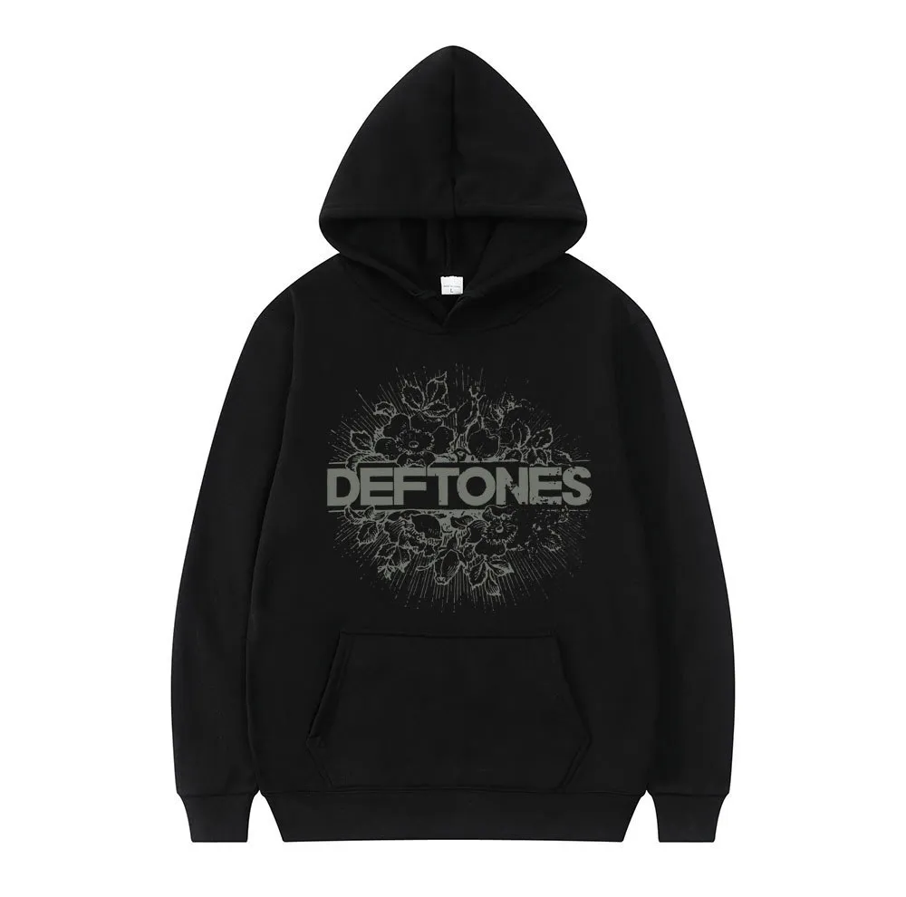 Мужские толстовки с капюшоном Мода Панк-метал Рок-группа Deftones Толстовка с цветочным принтом Толстовка Мужчины Женщины Винтаж Повседневный пуловер Уличная одежда Пары 230216