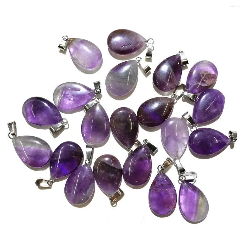 Hänge halsband 10st/parti natursten amethysts charms kristall för smycken gör hängen halsband