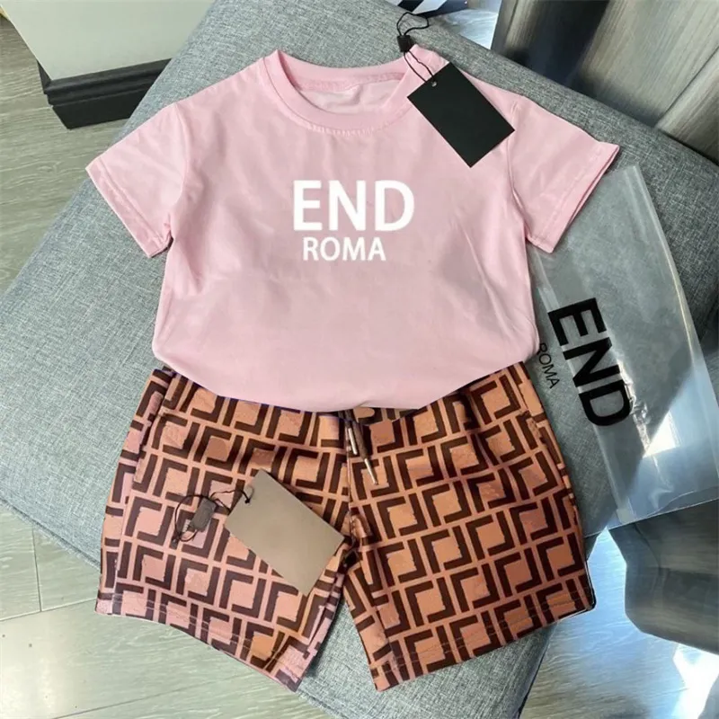 Baby Girls Designer Clothing Sets Kids Summer Short Sleeve Suits Childrens Summer Shirt Sets Unisex Clothes 5 Colors High Quality