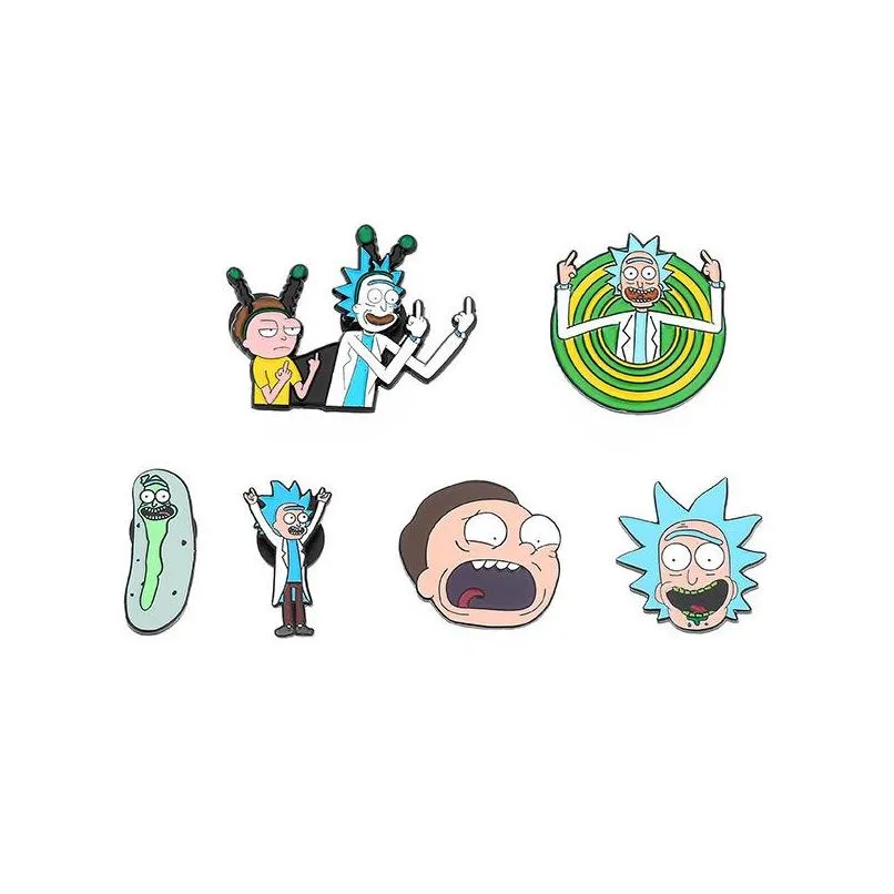 Accessoires de dessin animé Scientifique fou Épingles en émail Pickle Cosmic Adventure Badges Broches Épinglette Bijoux Cadeau Pour Femmes Hommes En Gros Dhfok