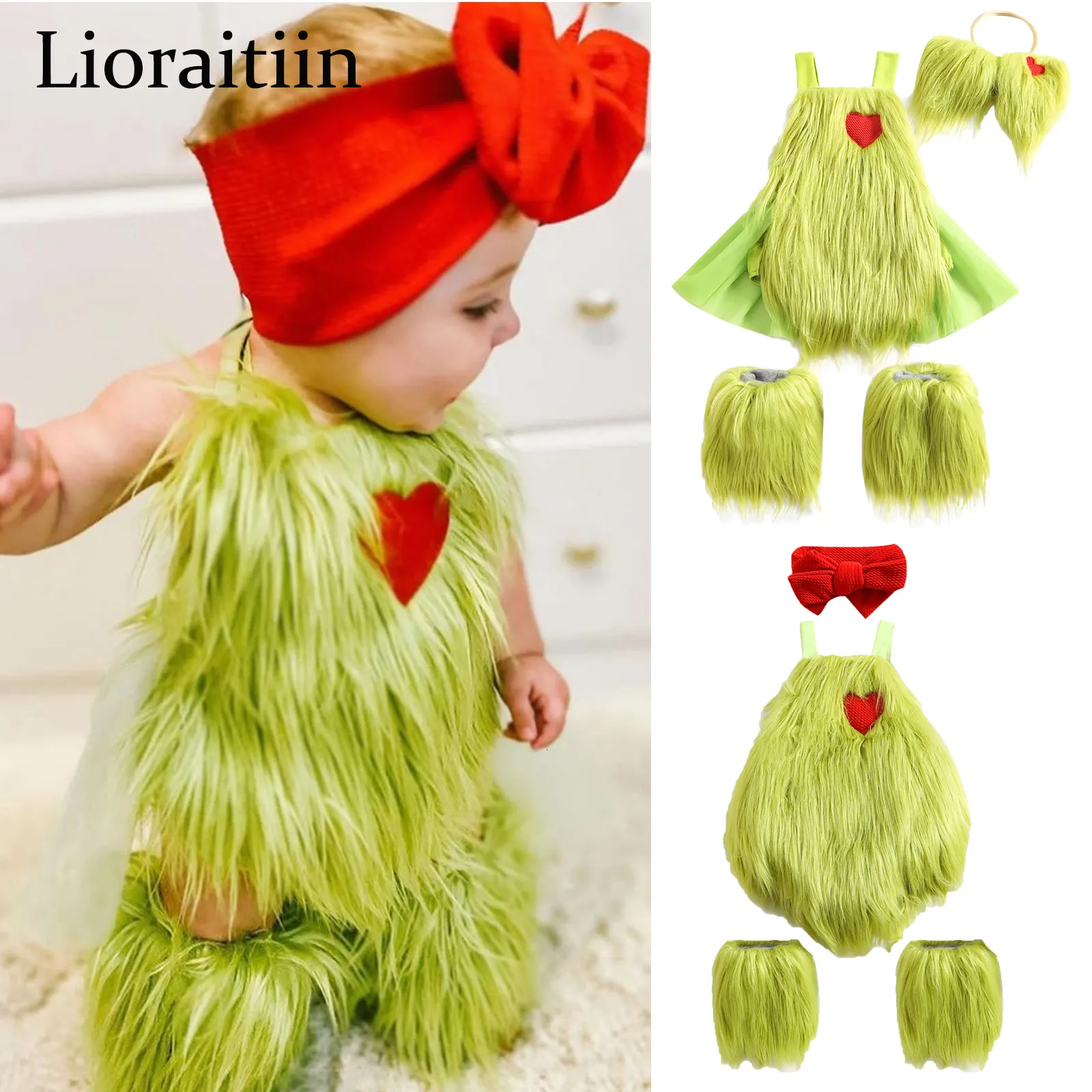 Clothing Sets -07-29 Lioraitiin 0-24M Infant Baby Girl Suit Set Halter Neck Sleeveless Bodysuit Headband Leg Warmer Halloween Clothing 230217