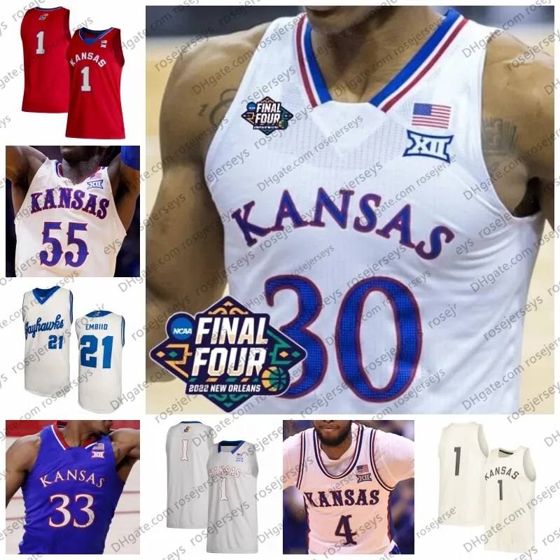 Custom Kansas Jayhawks баскетбол Джерси класс Дик Джален Уилсон Кевин МакКуллар KJ Adams Dajuan Harris Joseph Yesufu Мужские женские молодежные майки Final Four Jerseys S-4XL