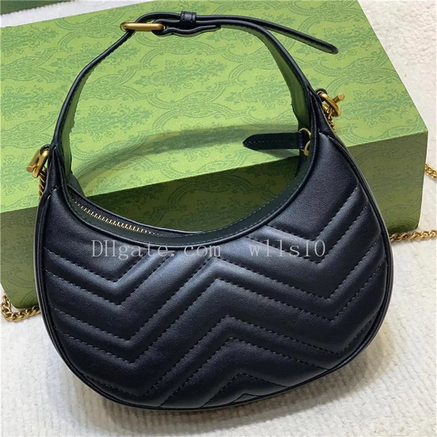 مصممة حقائب النساء مارمونت نصف القمر حقائب اليد المصنوعة من الأزياء العليا من GB134 Messenger Clutch Counter Counter Cross Body T2314