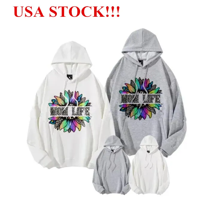 Lokale magazijn sublimatie witte grijze hoodie lange mouw sweatshirts warmteoverdracht blanco shirts 95% polyester t-shirts mxi maat mxi maat