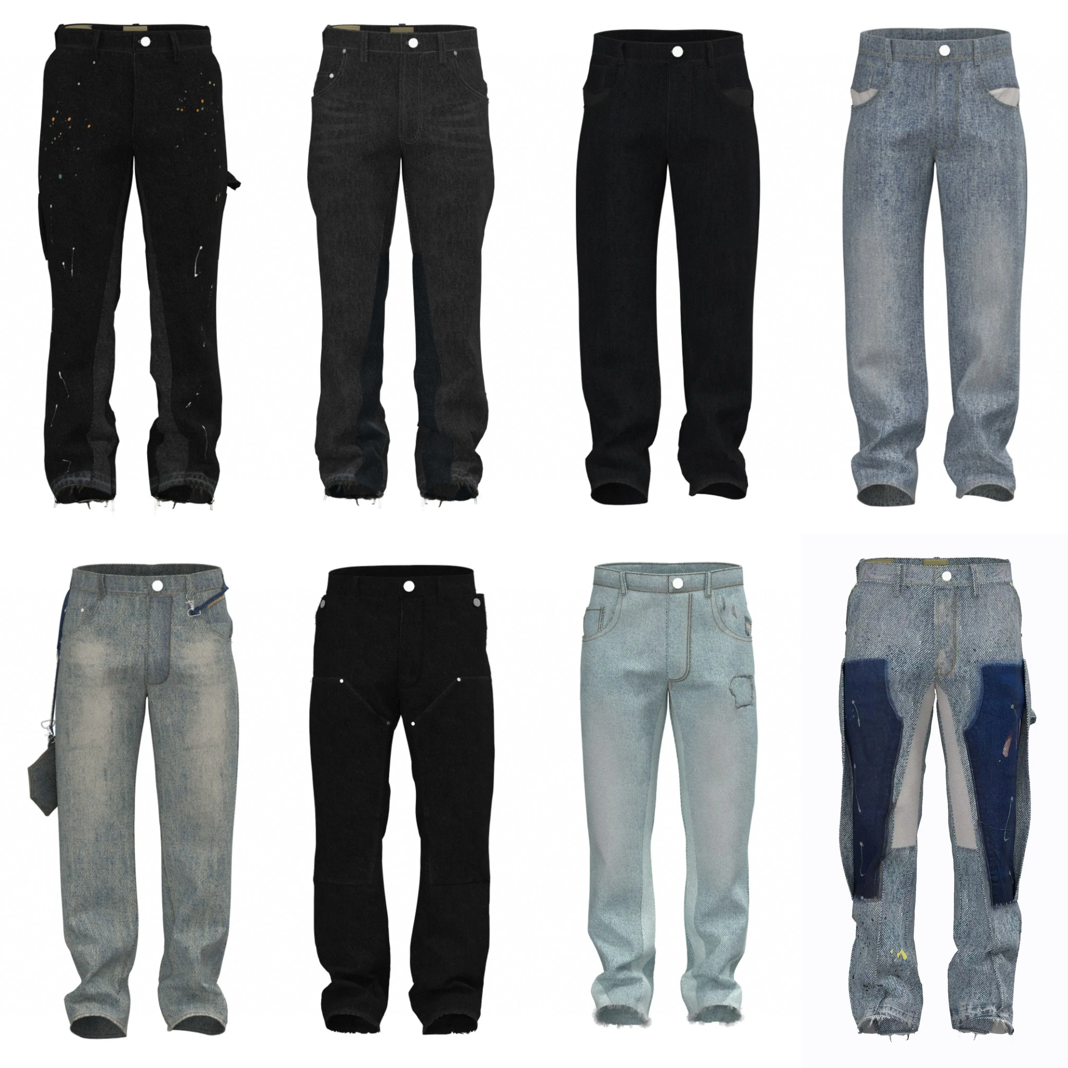 Erkek Tasarımcı Çapraz Kot Pantolonlar Mens FG Pantolon Klasik Hip Hop Pantolon Tasarımcı Kot Pantolon Sıkıntılı Yırtık Bikter Jean Slim Fit Motosiklet Kot Kot 23S