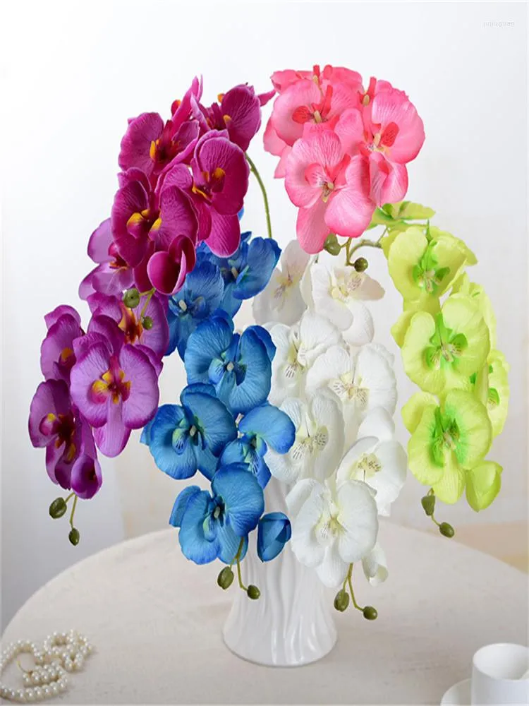 Decorative Flowers 10Pcs/lot Lifelike Artificial Butterfly Orchid Flower Silk Phalaenopsis Wedding Home DIY Decoration Fake