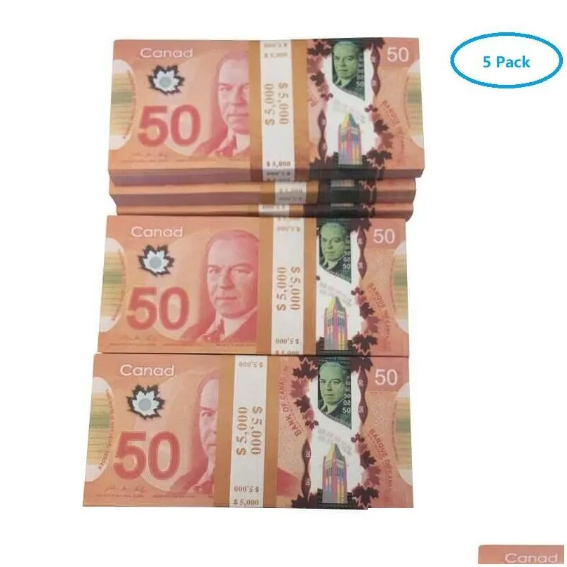 Nieuwigheid Games Prop Cad Game Geld 5/10/20/50/100 Kopie Canadese Dollar Canada Bankbiljetten Valse bankbiljetten Film Rekwisieten Drop Delivery Speelgoed Cadeau Dhir8S0IW