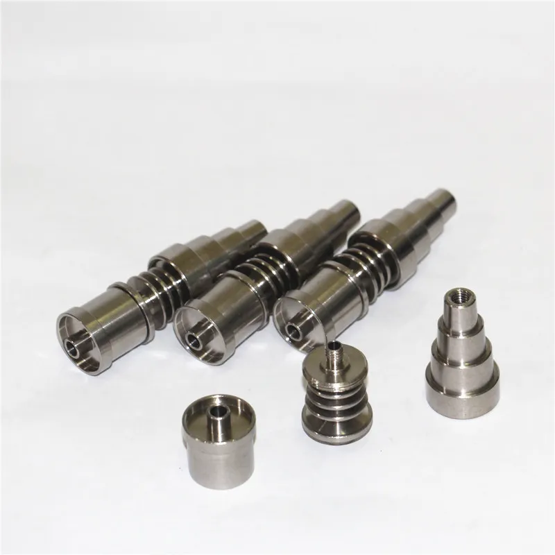 Pipe à fumer Titanium Nail Domeless GR2 Titanium Nails pour 16mm Heater Coil Dnail Enail WAX Vaporizer glass oil burn rig