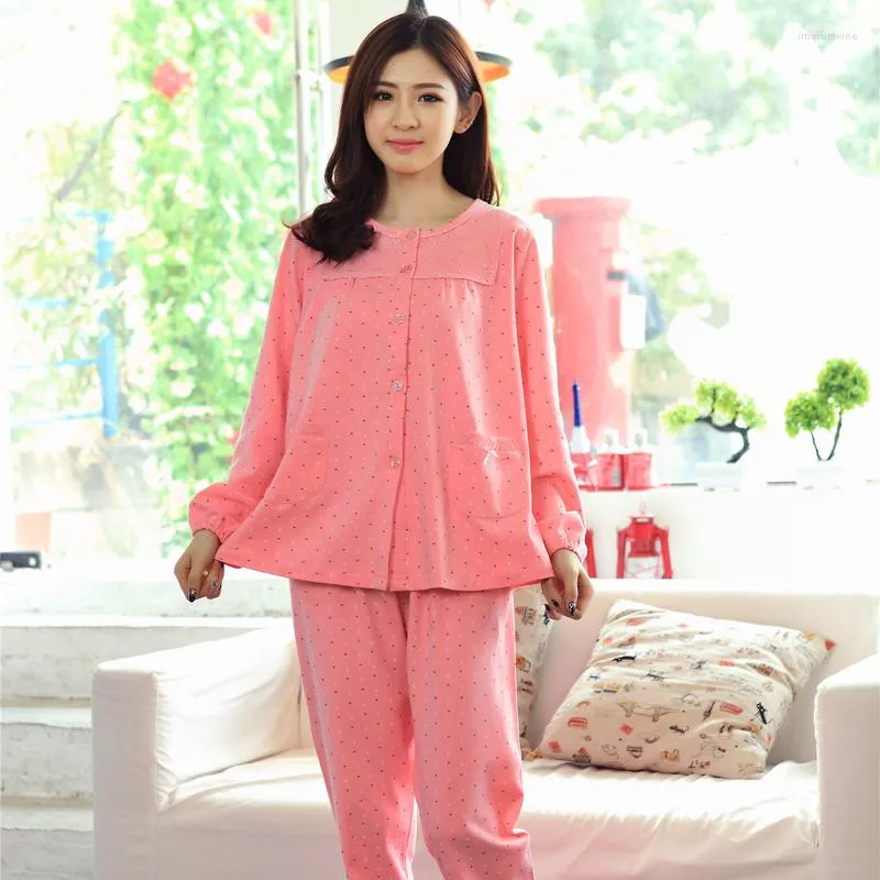 Kvinnors sömnkläder Autumn Winter Women Pyjama Set Long Sleeve Printed Casual Soft Female M-3XL Pijama Homewear Clothing