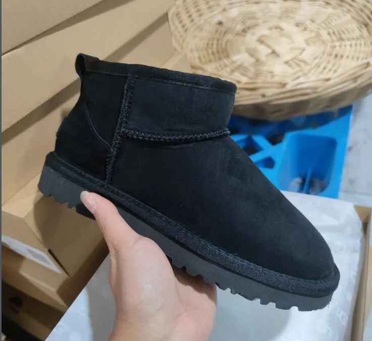 Designer Mini Platform Boot Woman Winter Ankle Australia Snow Boots Thick Bottom Real Leather Warm Fluffy Booties With Fur size 35-43 F885