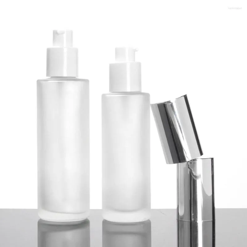 Garrafas de armazenamento loção/spray garrafa de cosméticos transparente de vidro transparente 30 ml com tampa de ouro/prata