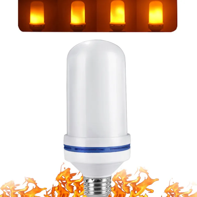 Ampoule LED à effet de flamme, 3 modes, ampoules à flamme, base E26, éclairage de feu avec capteur de gravité scintillant pour décoration de maison/fête Crestech