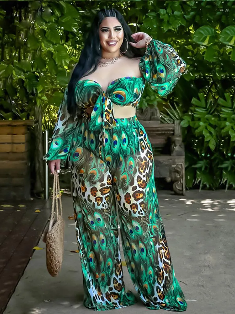 Roupas de rastrear roupas femininas plus size 5xl fora do ombro e calças se adapta a roupas sexy Bikini Beach 2 Peça Conjunto de atacado Drop em massa