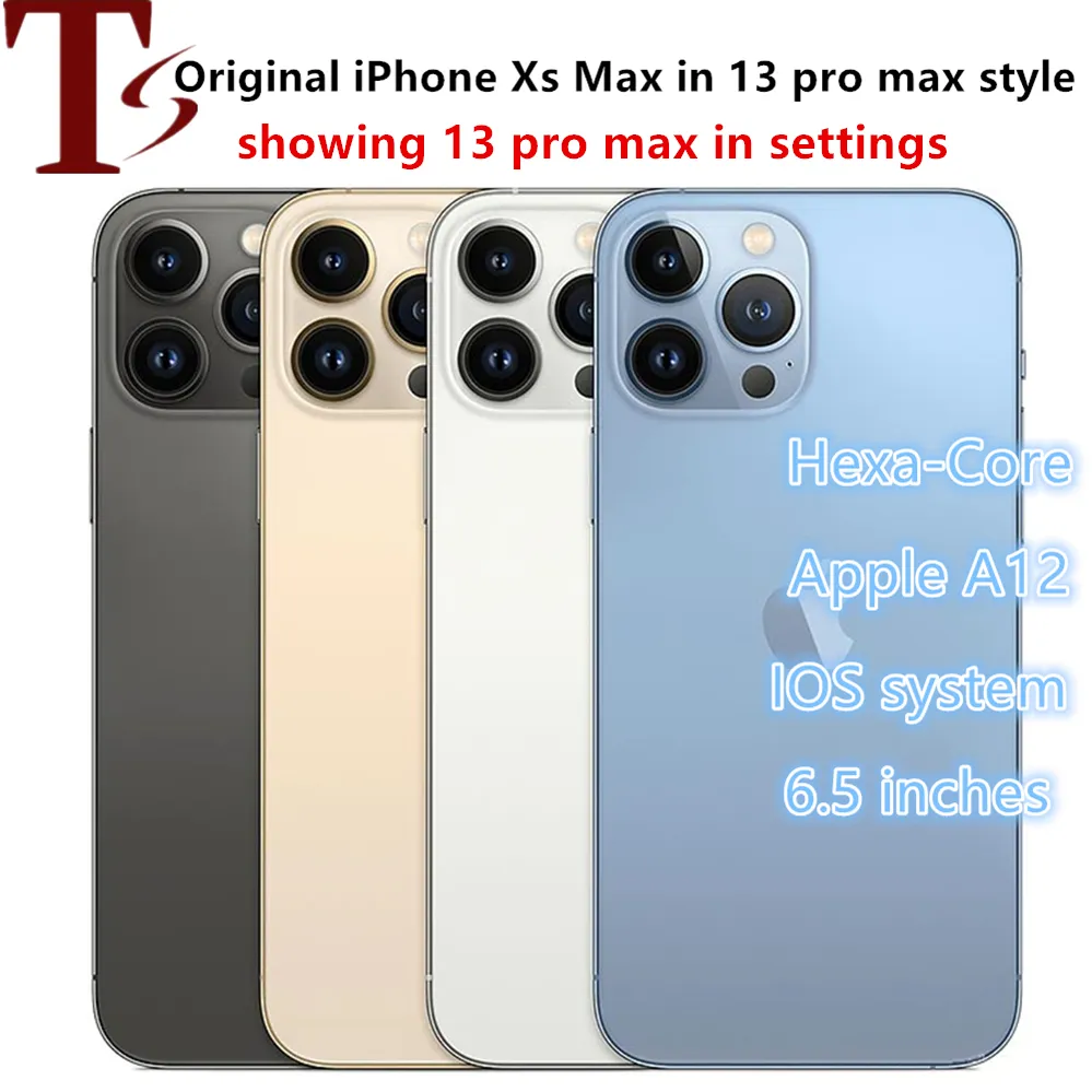 Apple Original iphone Xsmax in 13 pro Max 14 pro max tarzı telefon 13promax box ile kilidi açıldıKamera görünümü 4G RAM 256GB ROM iOS