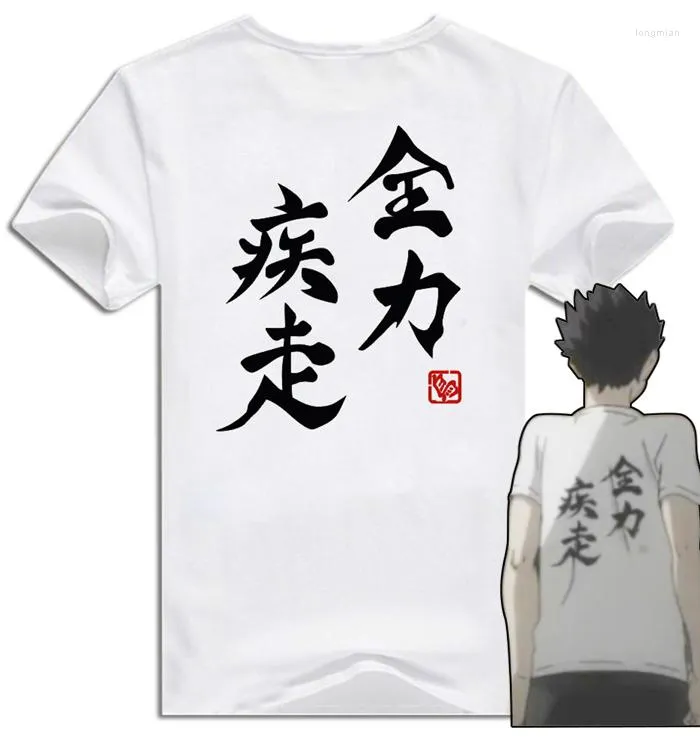 Herr t-skjortor haikyuu t-shirt cosplay anime skjorta män kvinnor sommar bomullstoppar tees