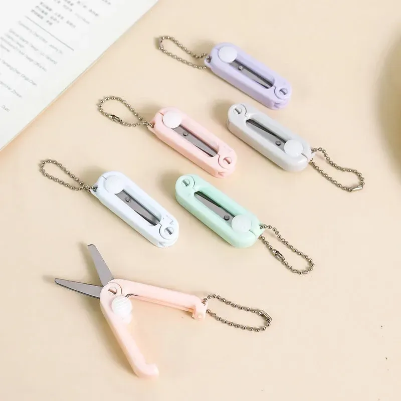 Creative Mini Portable Folding Scissors Simple Paper-Cutting Art Tool Stationary Scissors Office School Supplies