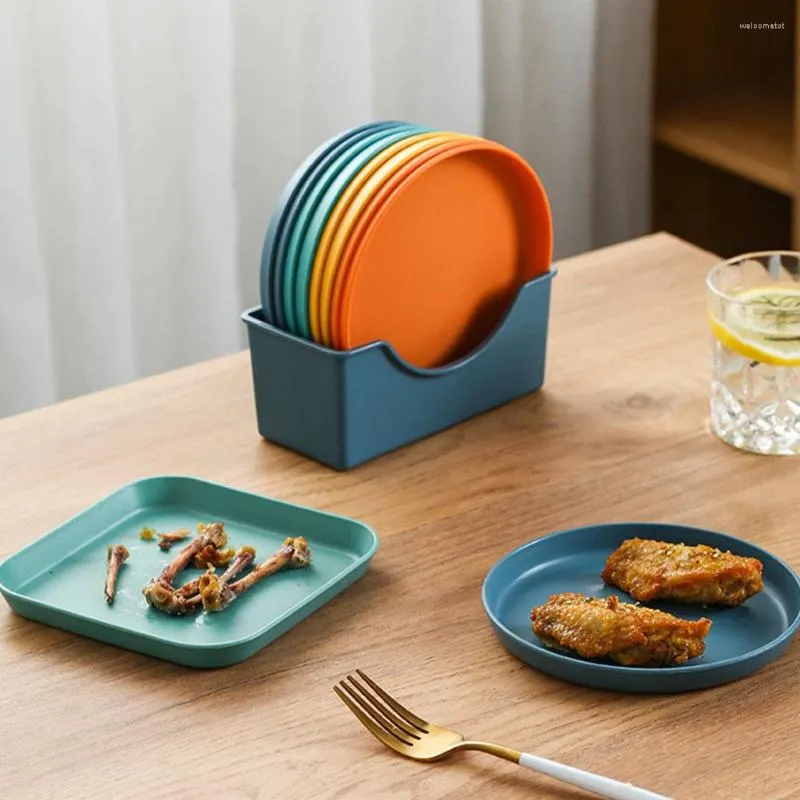 Tallrikar 8st/set 6inch Snack Fruit Salad Plate Desktop Ben Resträtter Små brickor Baby Feed Kitchen Cogeries