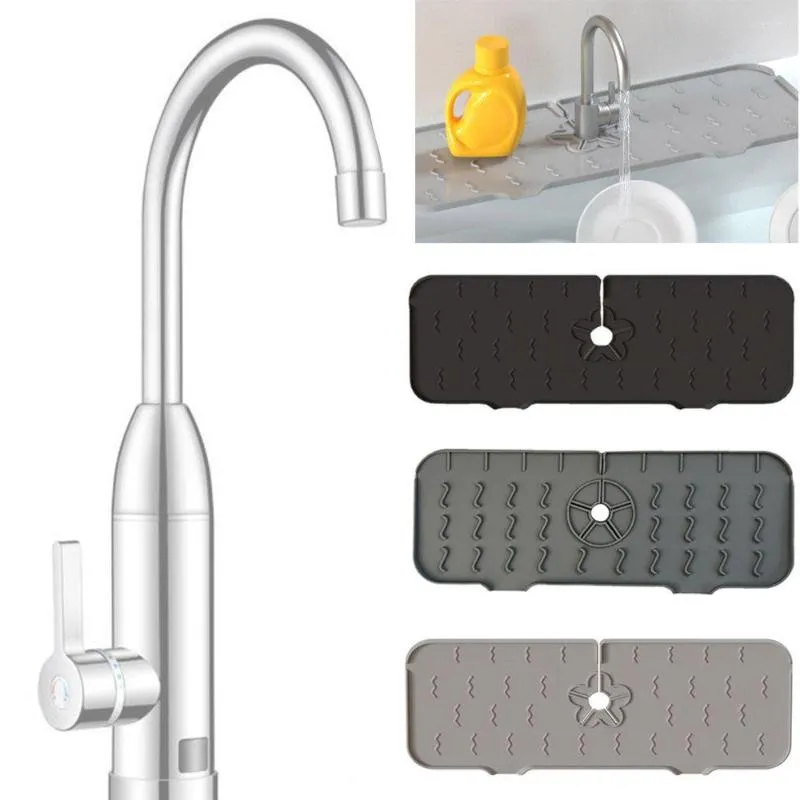 Badtillbehör Set Water Splash Guard Drip Protect Kitchen Sink Drain Pad Mat Catcher Silikonkran