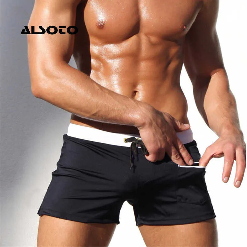 Shorts pour hommes ALSOTO Shorts Hommes Zipper Pocket Casual Mens Shorts Fast Dry Boardshorts Joggers Men's Trunks Summer Mens Short homme masculino Z0216