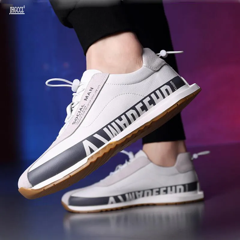 Step New Casual One Elastic Set Foot Small White Light Soft Sole Sports Comfortable Daily Men's Shoes A13 4233