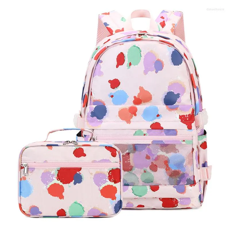 Sacs d'école femme sac à dos enfant fille 2 pièces/ensemble Nylon étanche enfants pour adolescent coloré voyage sac à dos étudiant