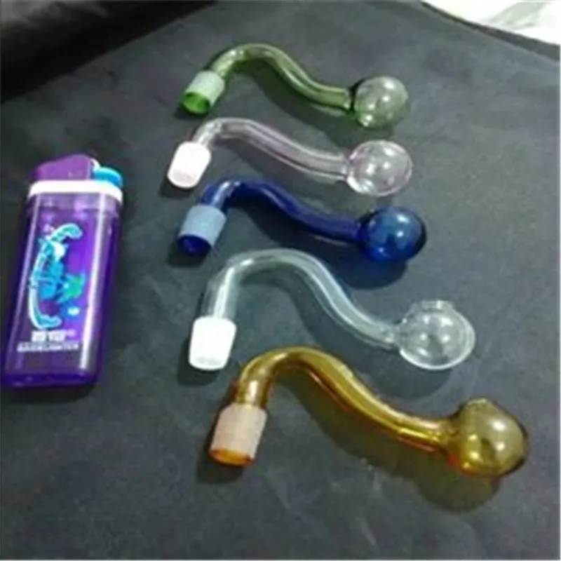 Bongos de vidro de vidro de panela de colorido puro Tubos de queimador de ￳leo Tubos de ￡gua Platas de ￳leo de tubo de vidro fumando
