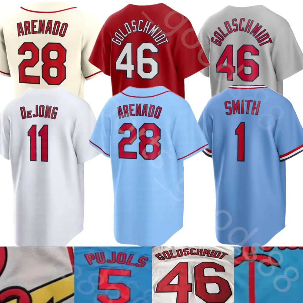 2024 Anpassad S-4XL 28 Nolan Arenado Jersey 46 Paul Goldschmidt 4 Yadier Molina 1 Ozzie Smith Dexter Fowler Baseball Jerseys