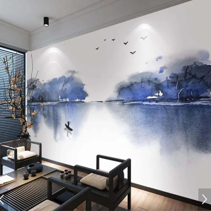 Wallpapers Hand Painting Abstract South Of The Yangtze River Mountain Print Wallpaper Mural For Living Room Bedroom Wall Papers Decor