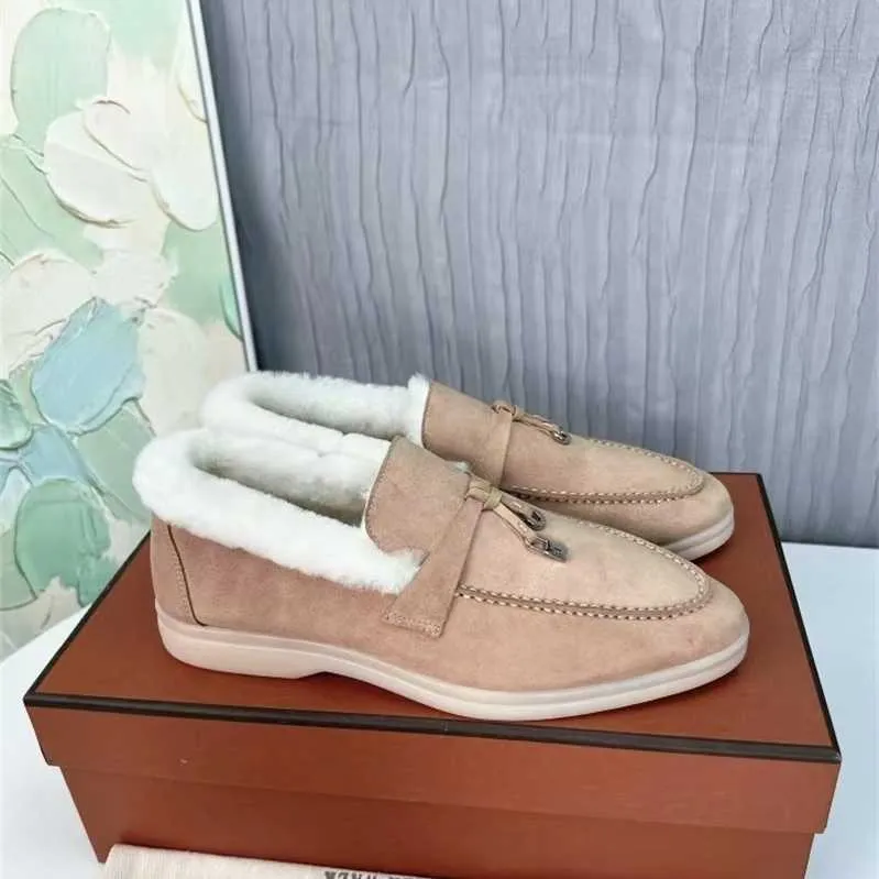 Italia Original Designer Shoes Rolopiana Scarpe da donna in peluche autunno inverno LP amanti 'caldo fagiolo a fondo piatto pigro
