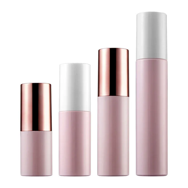 30 ml roze plastic spuitflessen 50 ml lotionpompfles 60 ml draagbare cosmetische containers voor parfum Essentiële olie serum