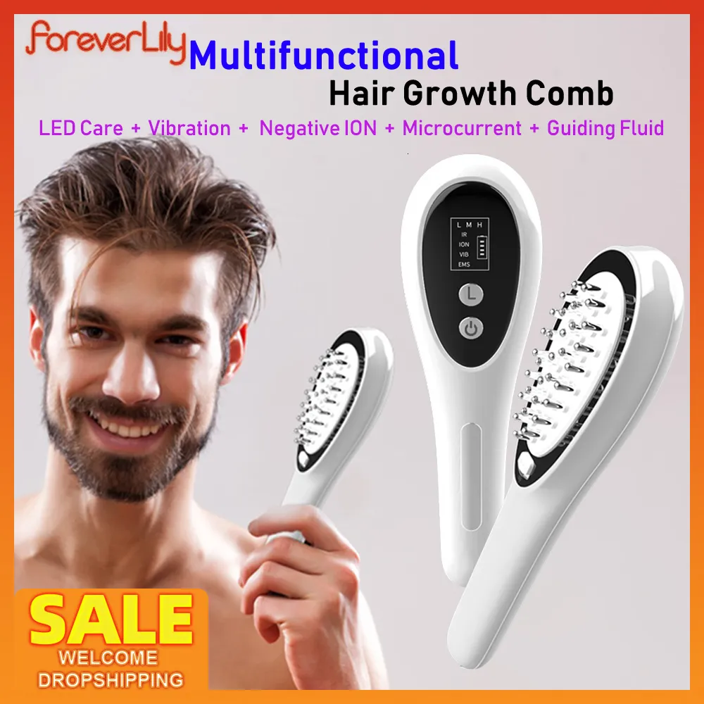 Hair Brushes Red Light Growth Fluid Guider Comb Microcurrent Scalp