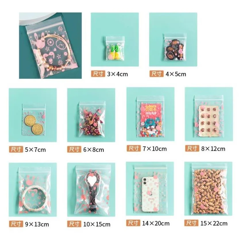 Worki do pakowania Mylar Bag Pink Bear Print Druku