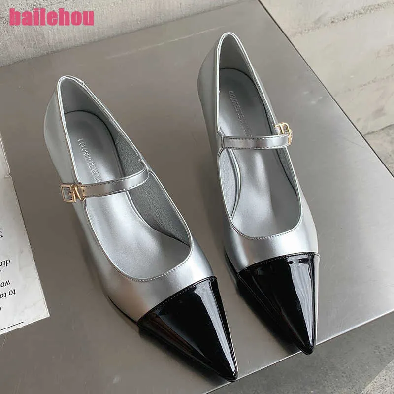 Scarpe eleganti 2023 Moda Donna Tacchi alti Novità Sandali Donna Décolleté Zeppe Casual Punta a punta esterna Scivoli Colori misti Scarpe femminili L230216